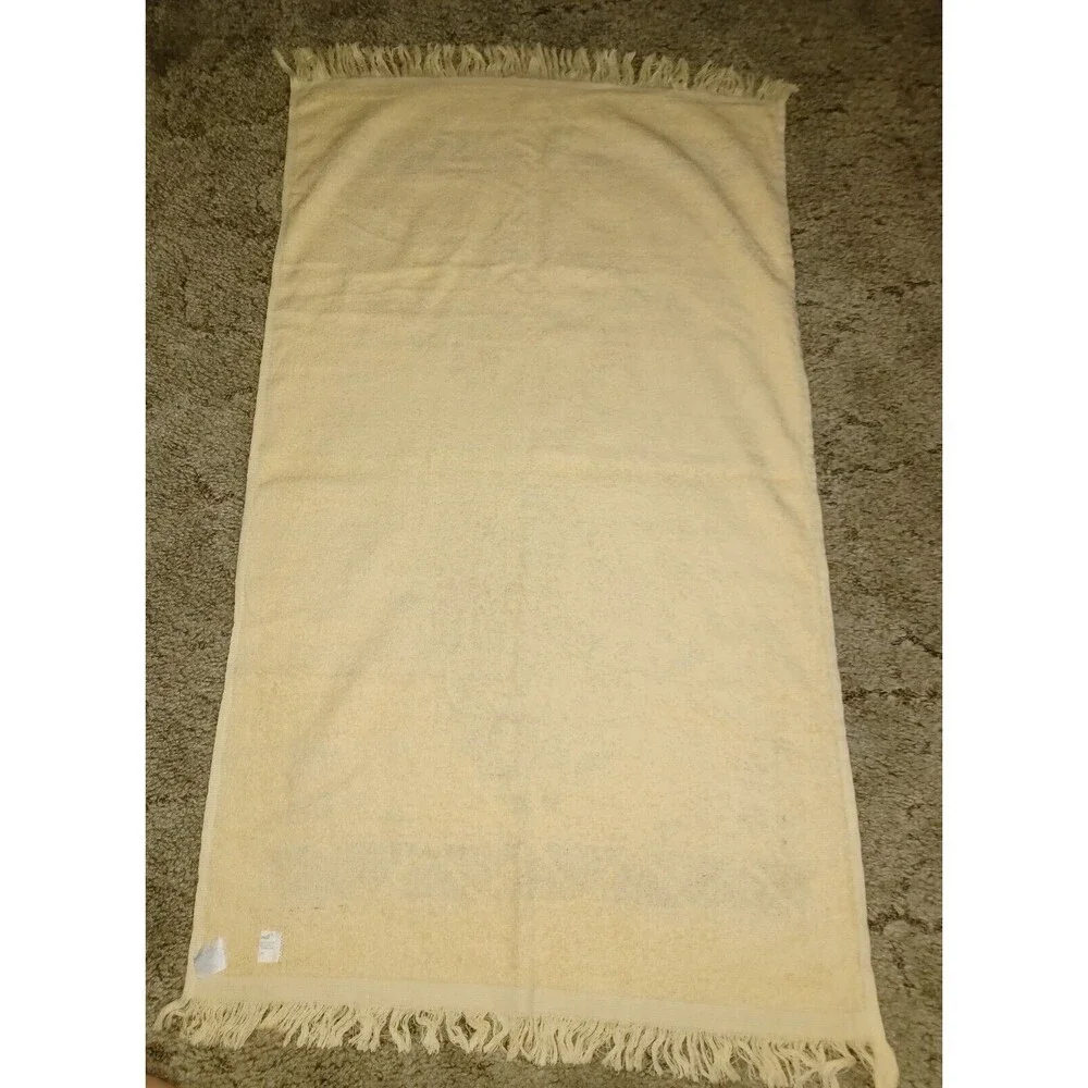 Vintage Towel Set of 3 Lady Pepperell Beige Purple Green Floral Washcloth